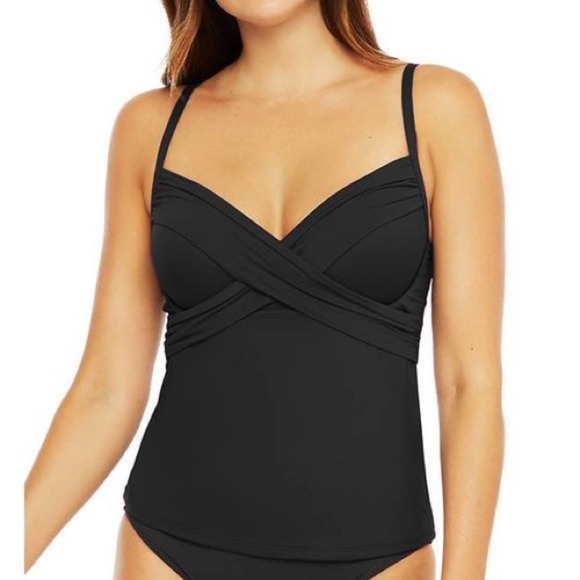 NWOT La Blanca Underwire Wrap Tankini Top SZ 6 - Picture 3 of 4